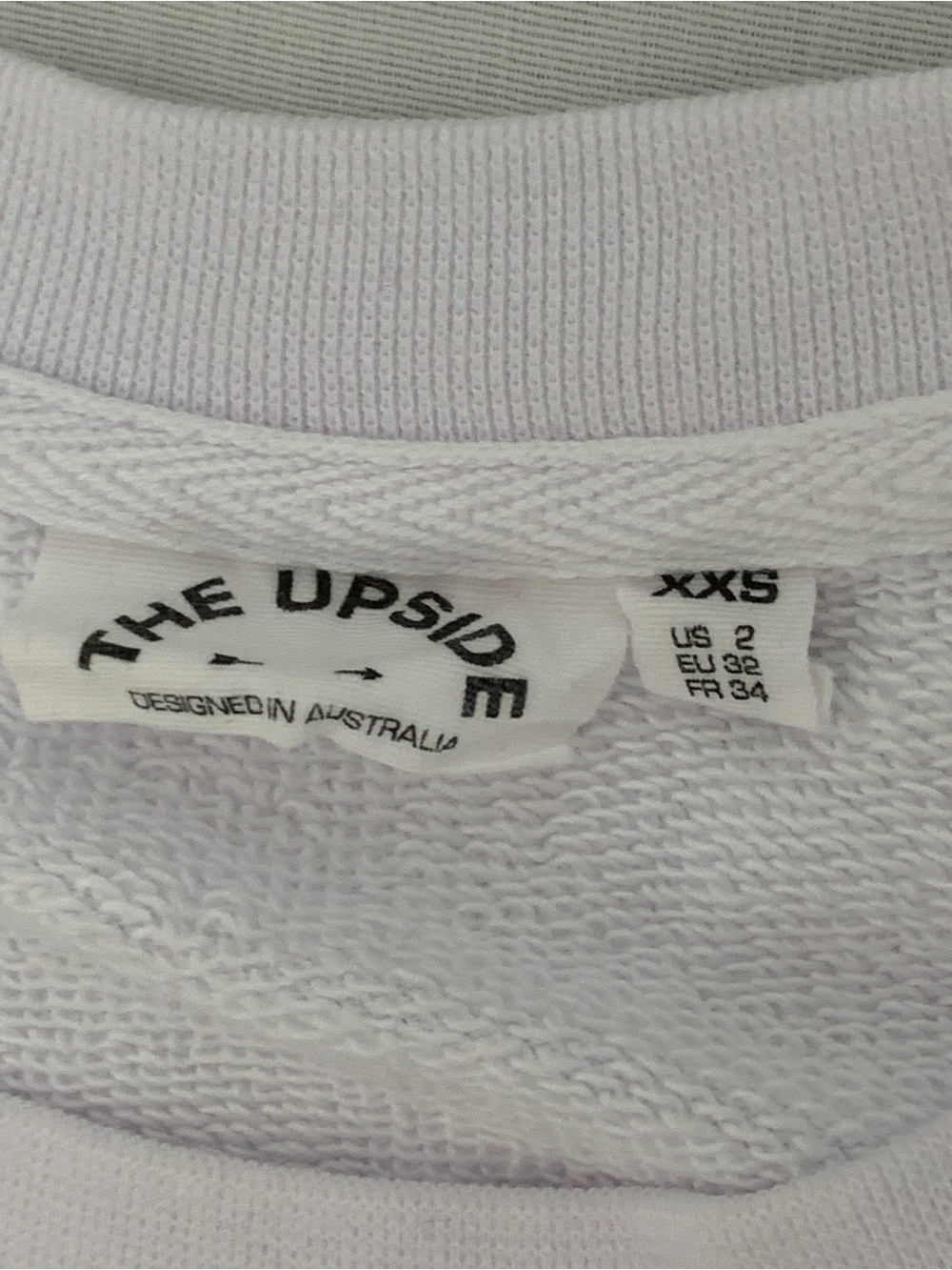 The Upside White Saturn Arrow Sweater Crewneck Sweatshirt XXS US 2 EUC - Picture 2 of 9